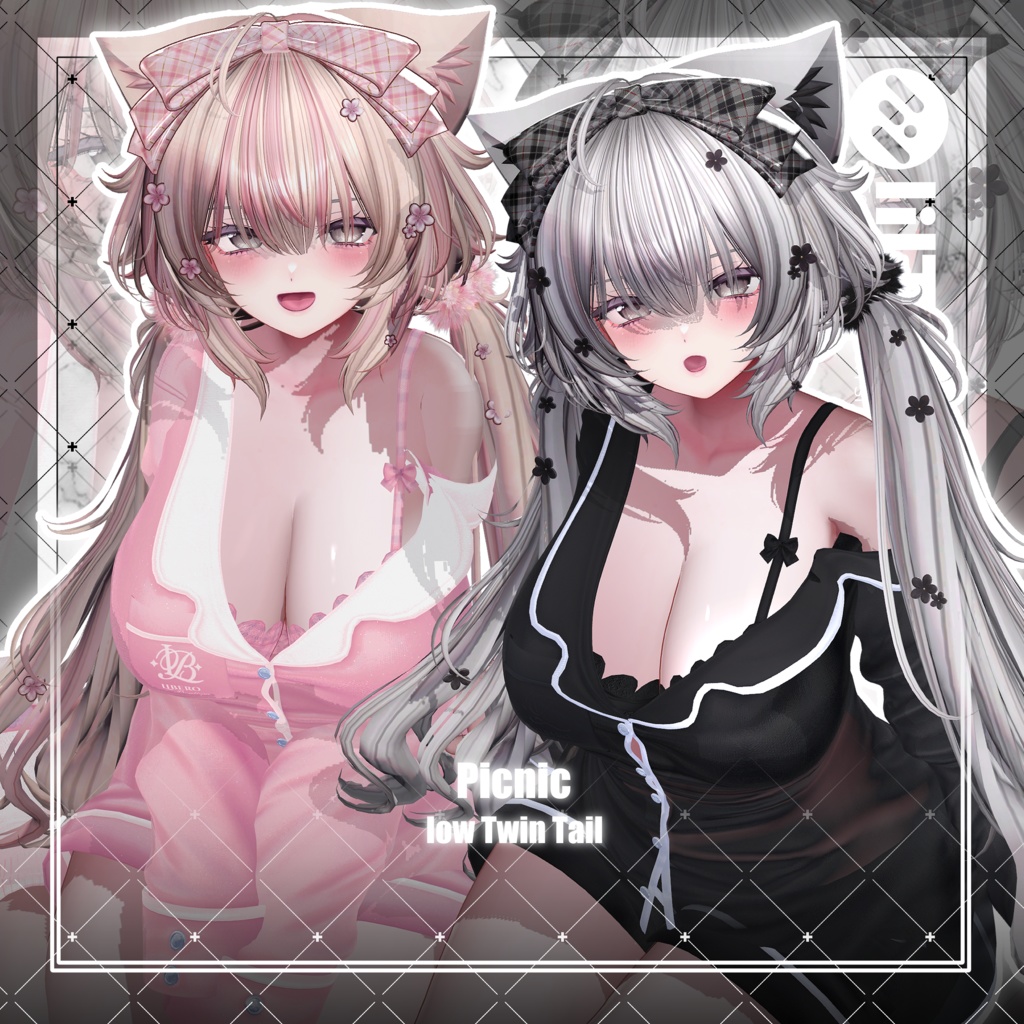 【VRC想定】Picnic low Twin Tail