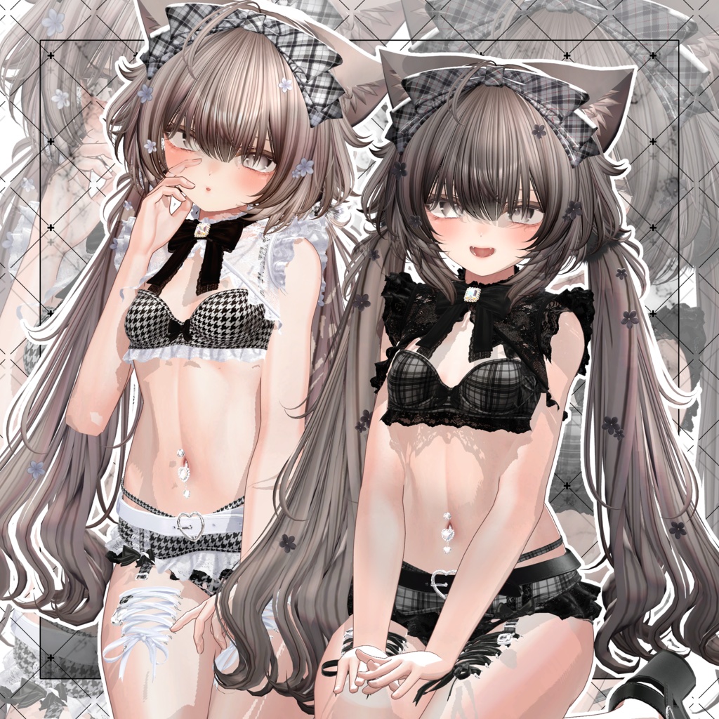 【VRC想定】Picnic low Twin Tail