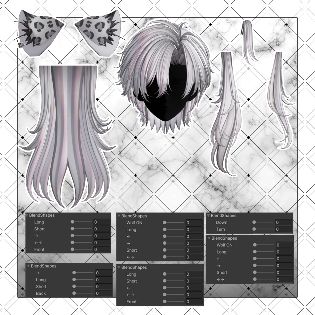 【VRC想定】LEO Short Wolf Hair