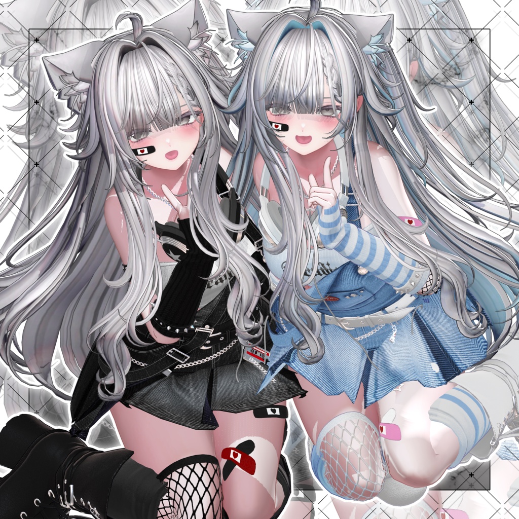 【VRC想定】Rock Cat Side tail Hair