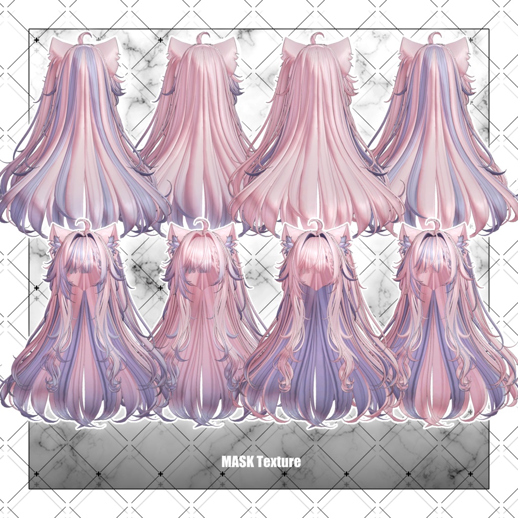 【VRC想定】Rock Cat Side tail Hair