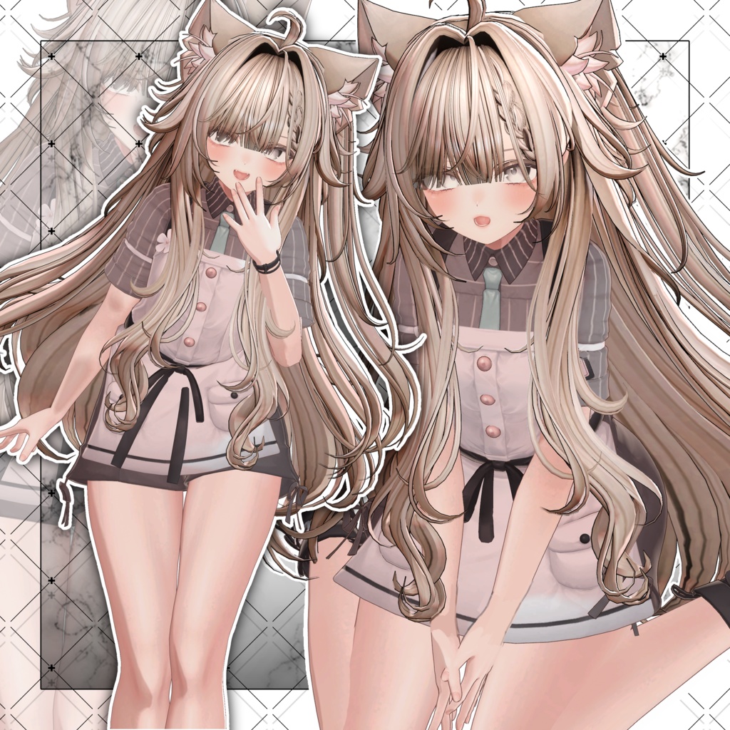 【VRC想定】Rock Cat Side tail Hair