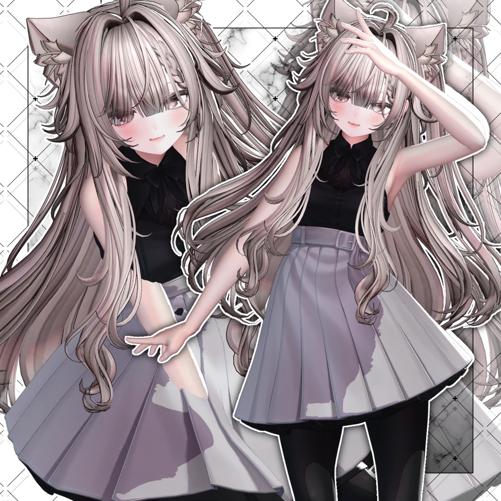 【VRC想定】Rock Cat Side tail Hair