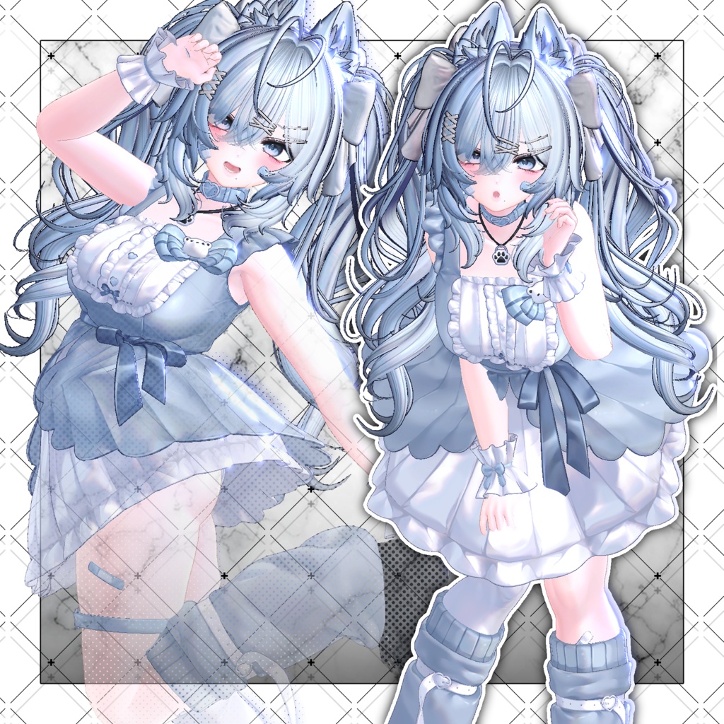 【VRC想定】Luv Bunny Twin tails