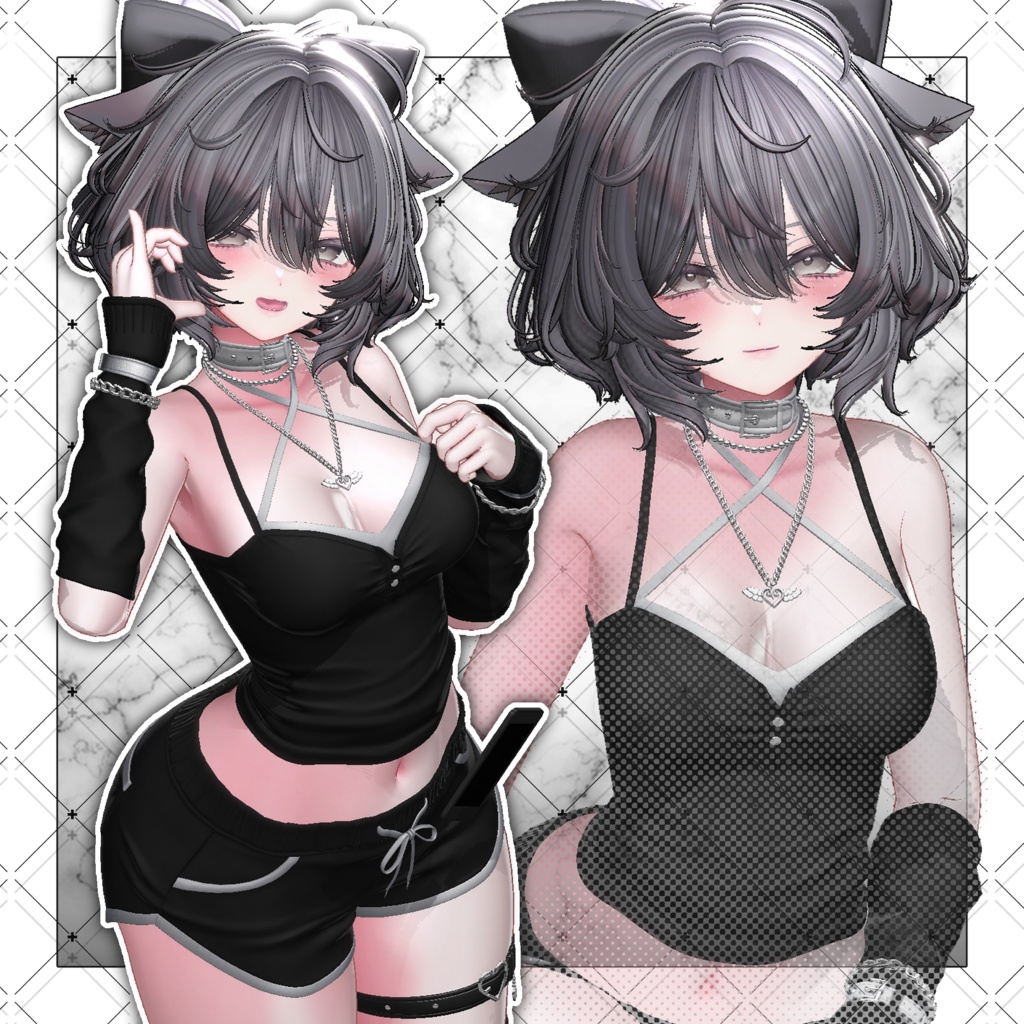 【VRC想定】Sheep Wolf Bob Hair