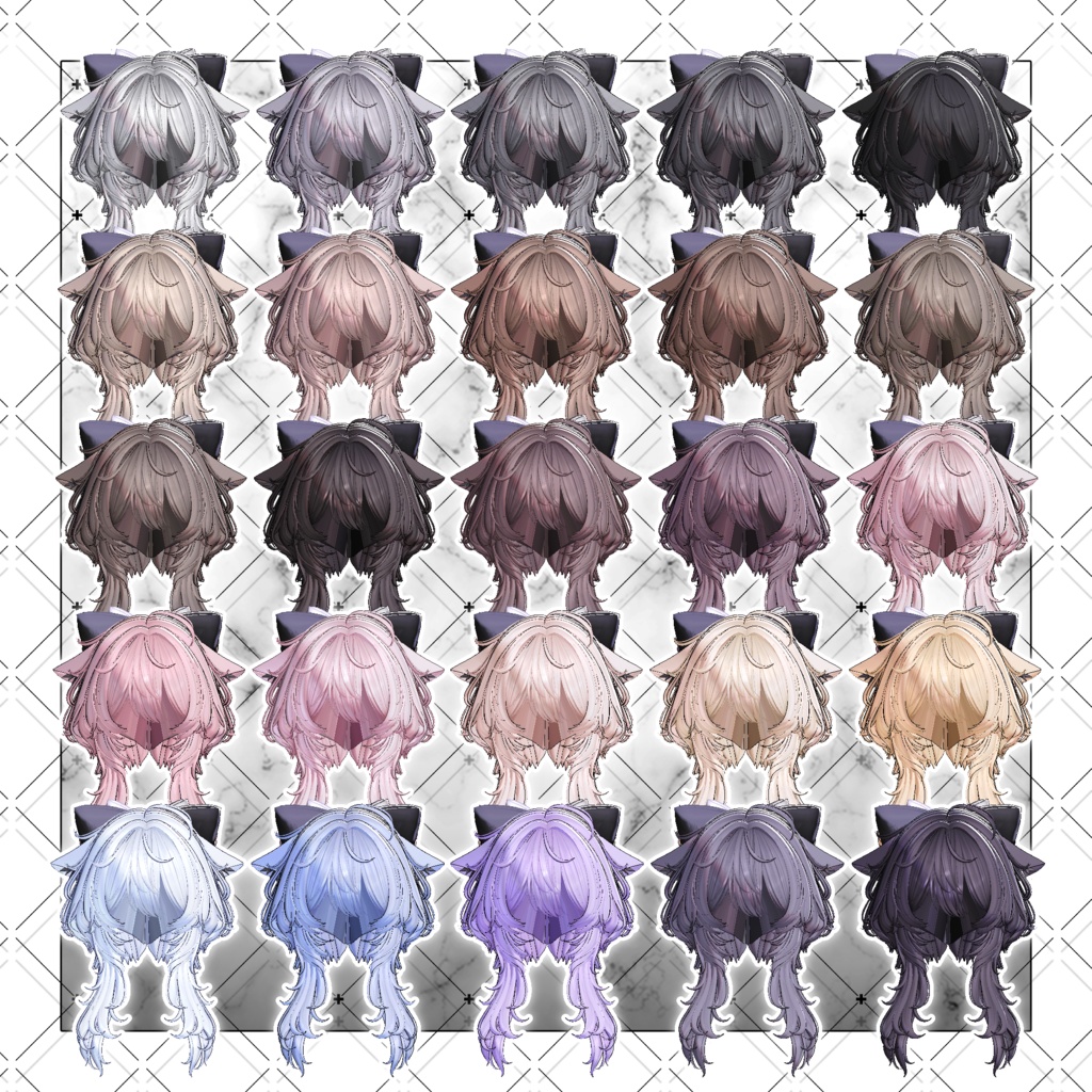 【VRC想定】Sheep Wolf Bob Hair