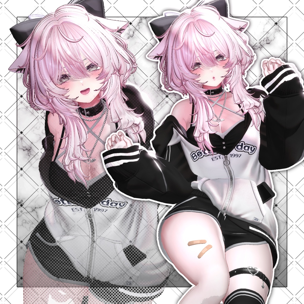 【VRC想定】Sheep Wolf Bob Hair