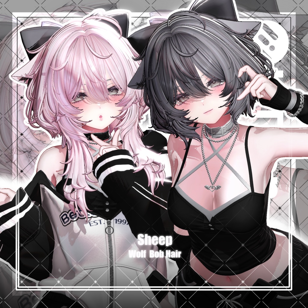 【VRC想定】Sheep Wolf Bob Hair