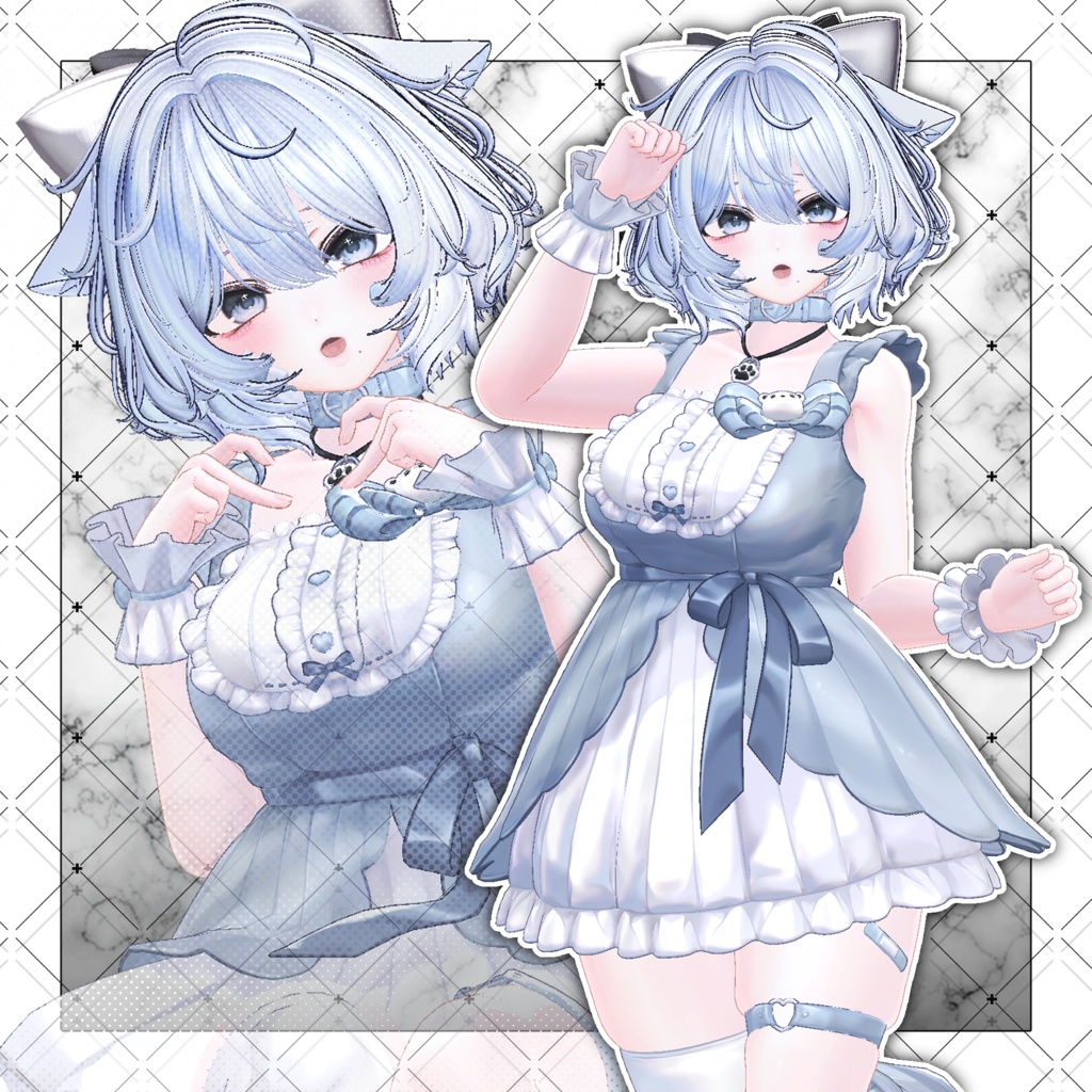 【VRC想定】Sheep Wolf Bob Hair