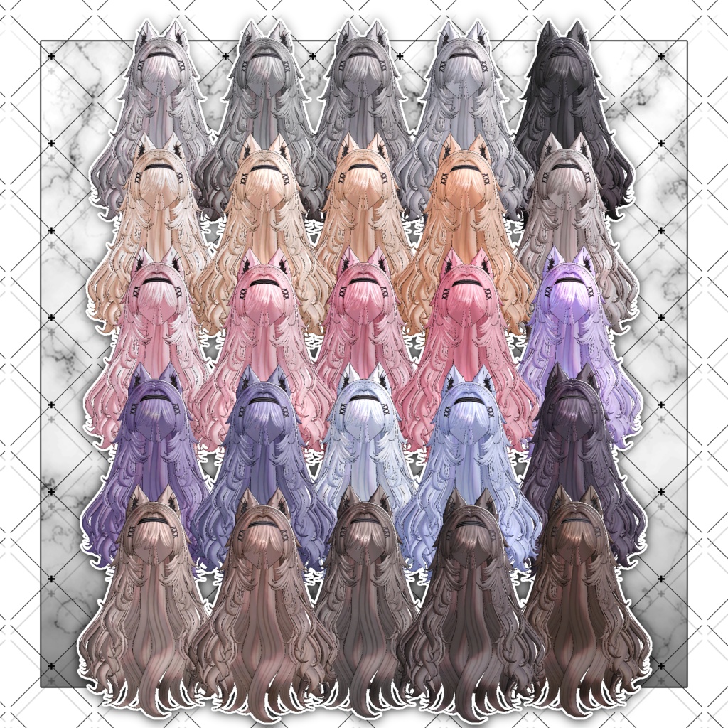 【VRC想定】Wlofy Long Hair