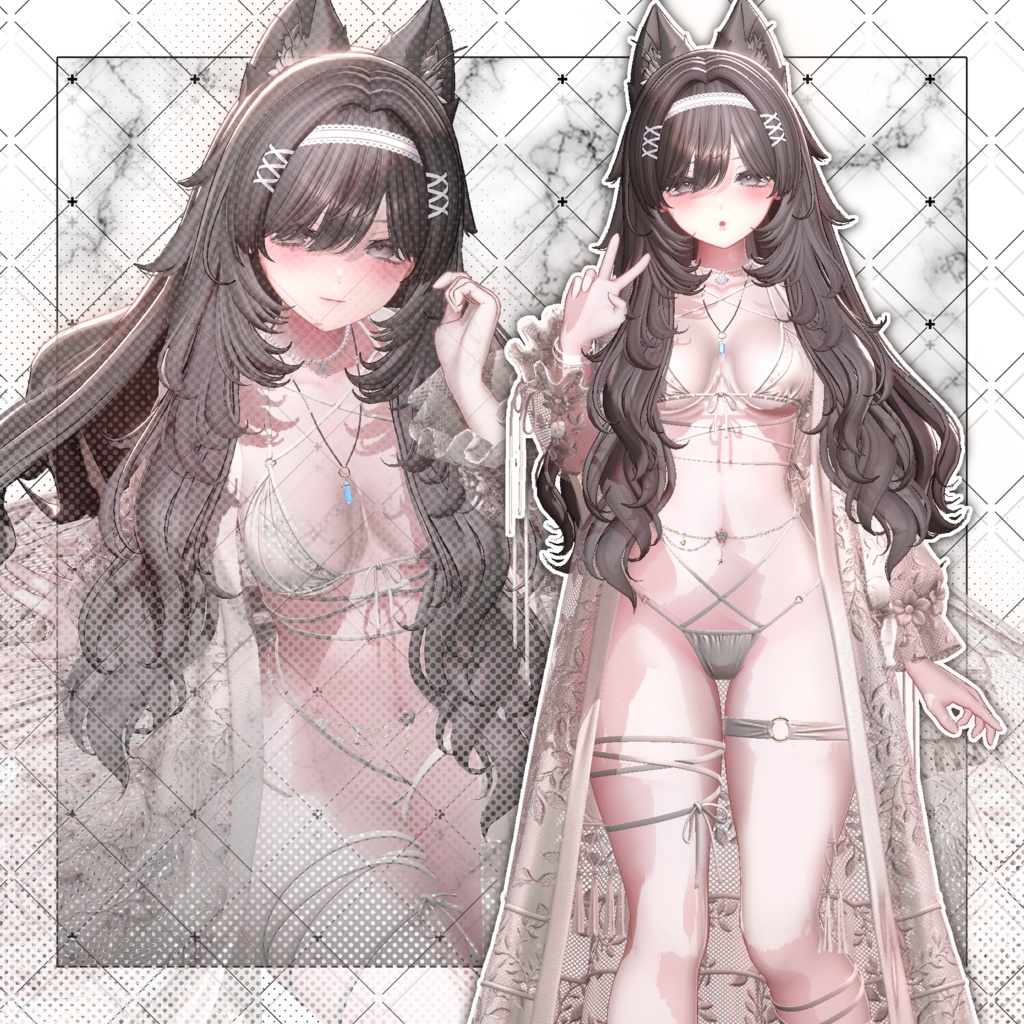 【VRC想定】Wlofy Long Hair