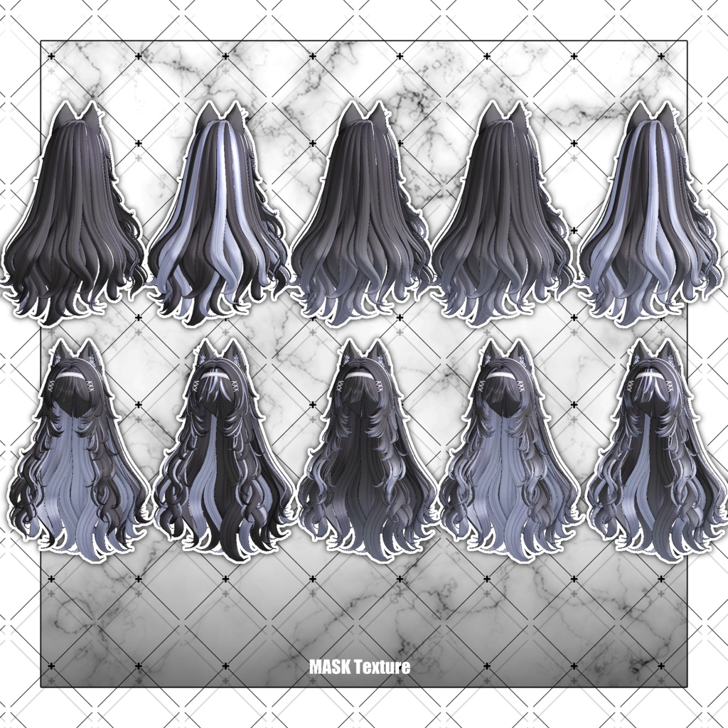 【VRC想定】Wlofy Long Hair