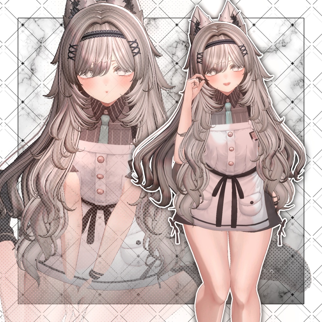 【VRC想定】Wlofy Long Hair