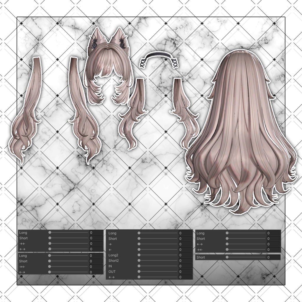 【VRC想定】Wlofy Long Hair