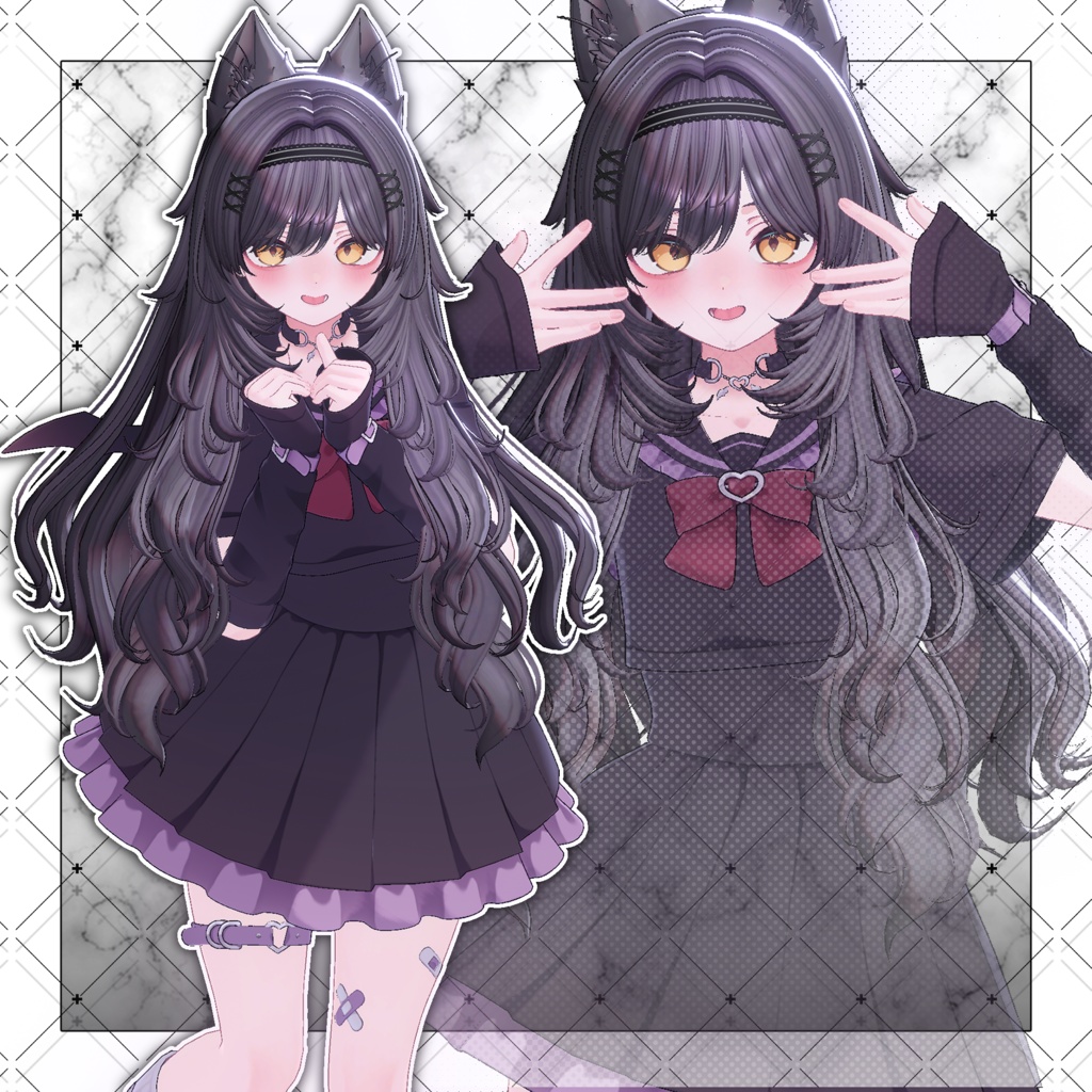 【VRC想定】Wlofy Long Hair