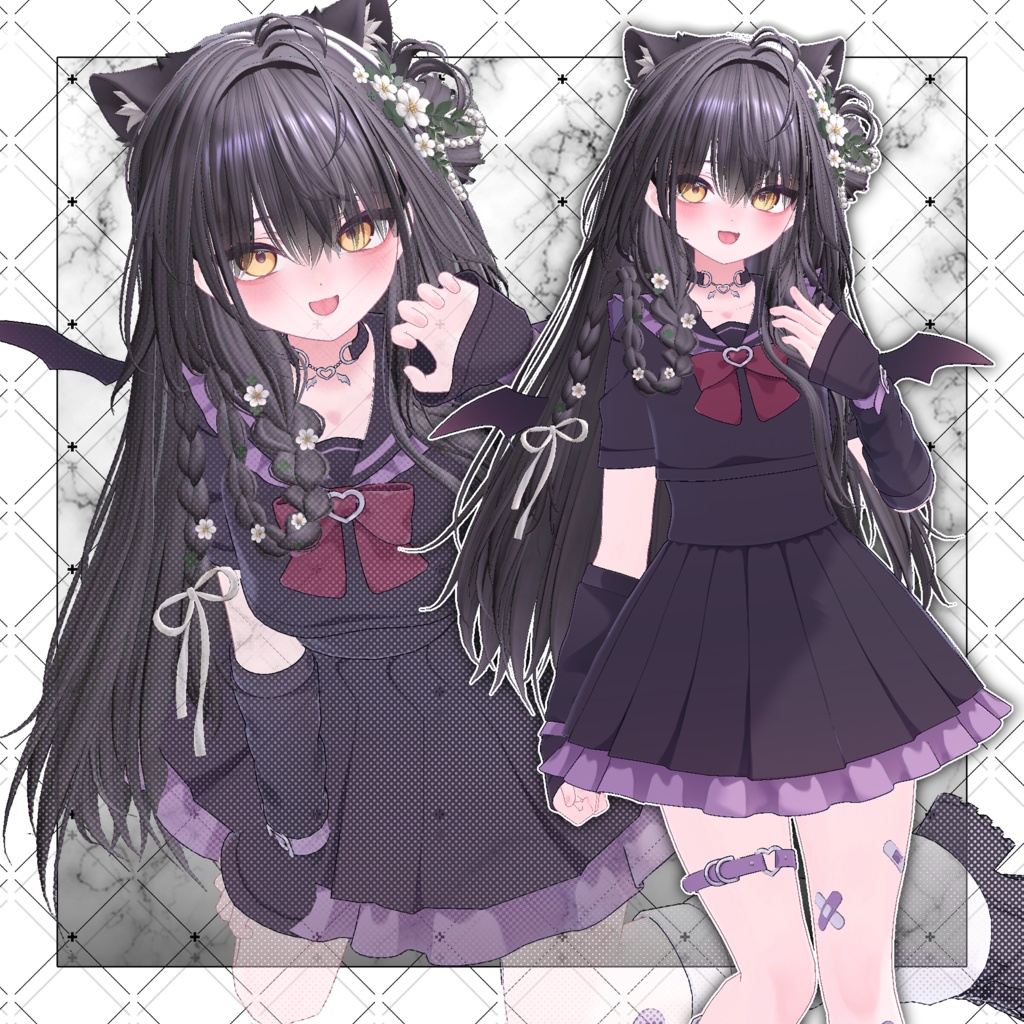 【VRC想定】Deer Bloom Long Hair
