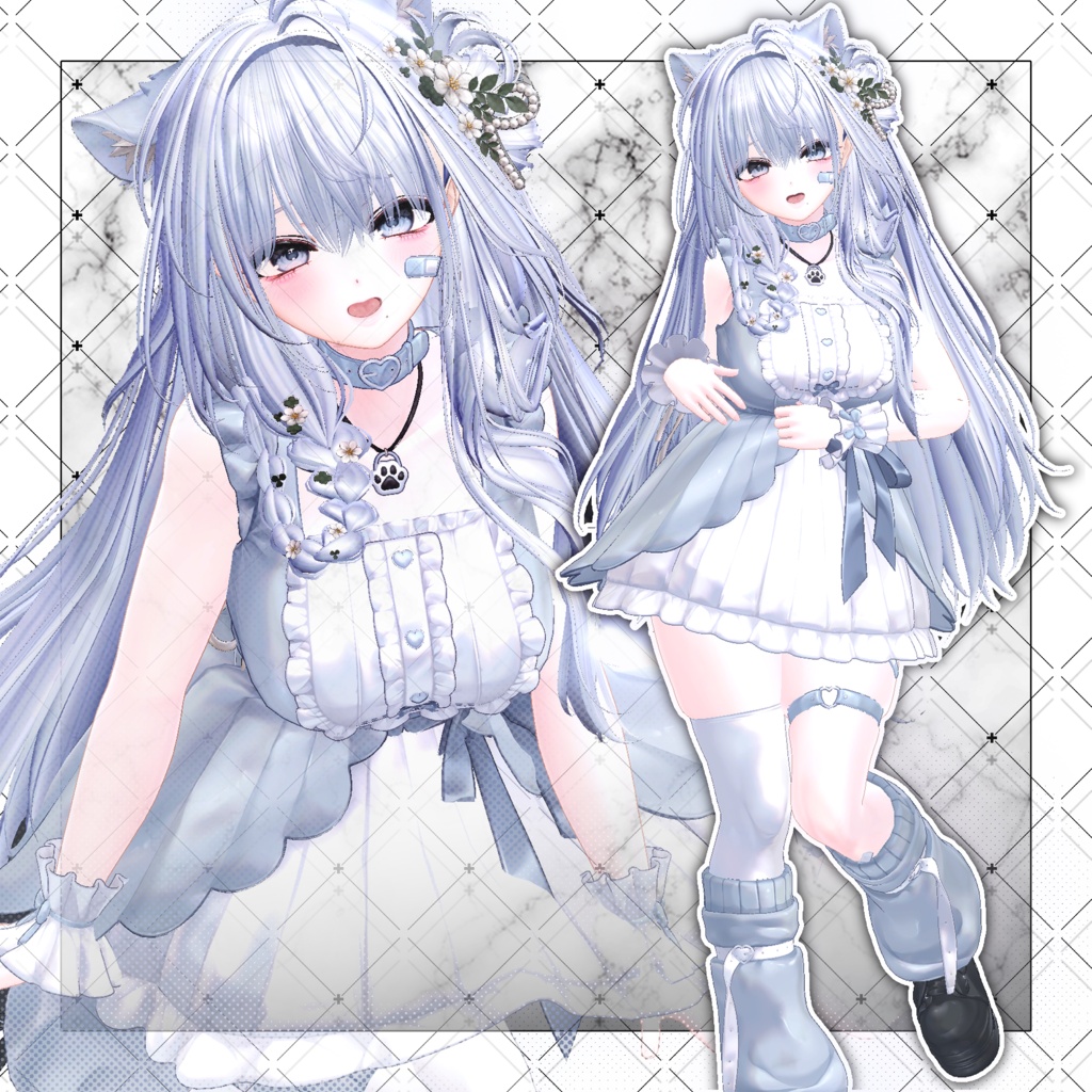 【VRC想定】Deer Bloom Long Hair