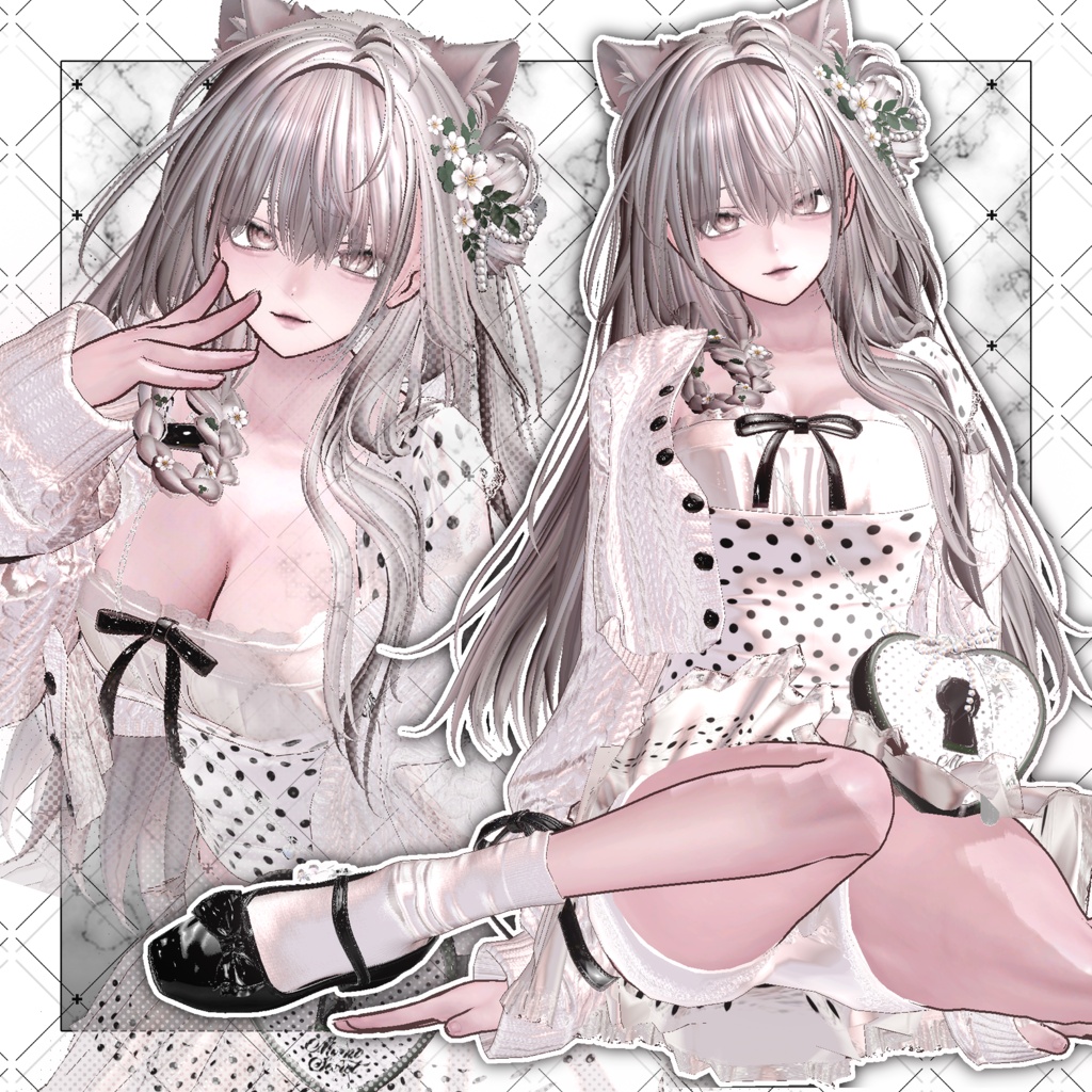 【VRC想定】Deer Bloom Long Hair