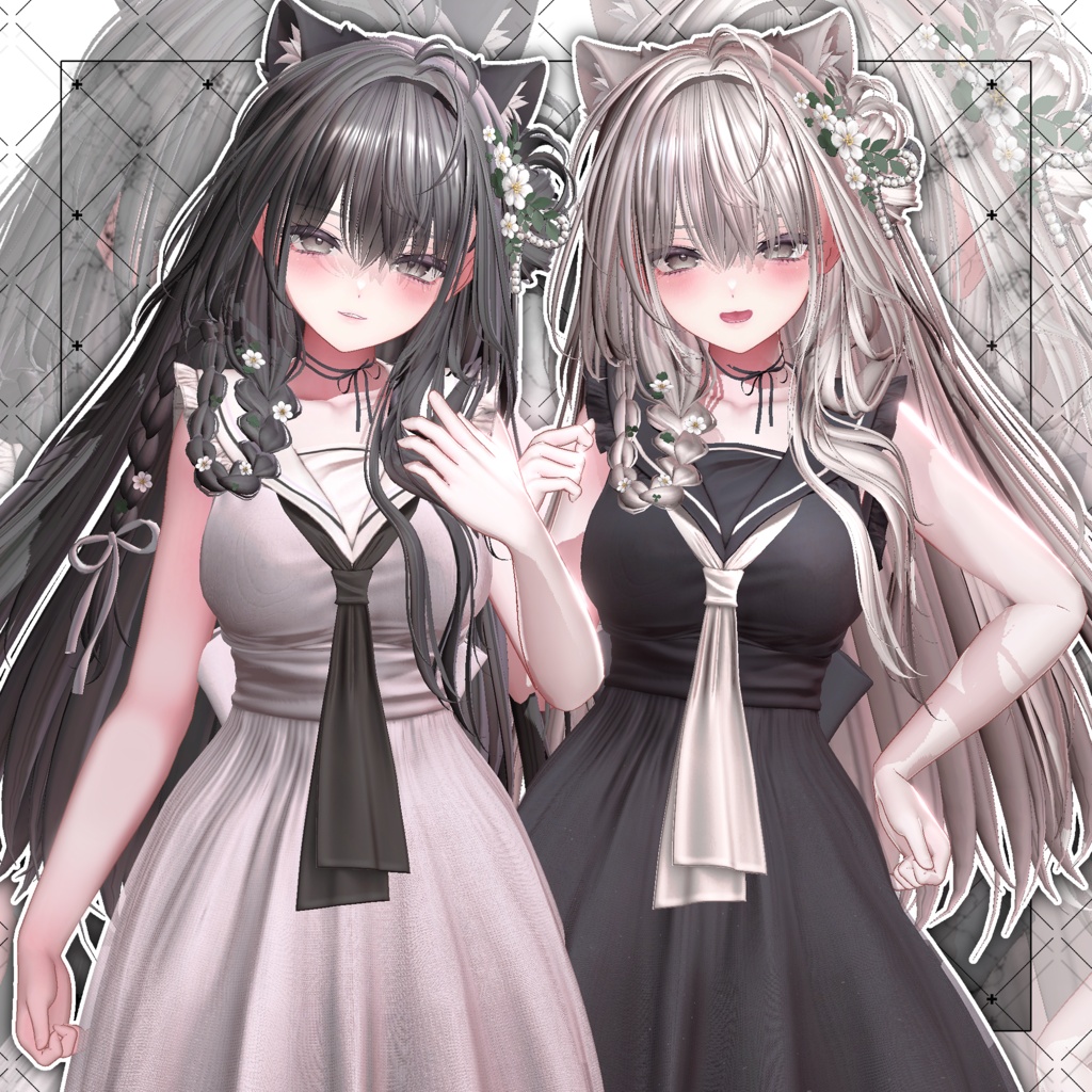 【VRC想定】Deer Bloom Long Hair