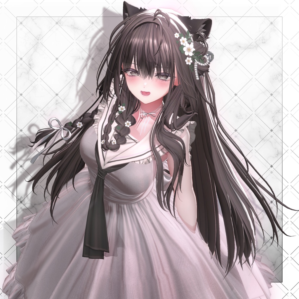 【VRC想定】Deer Bloom Long Hair