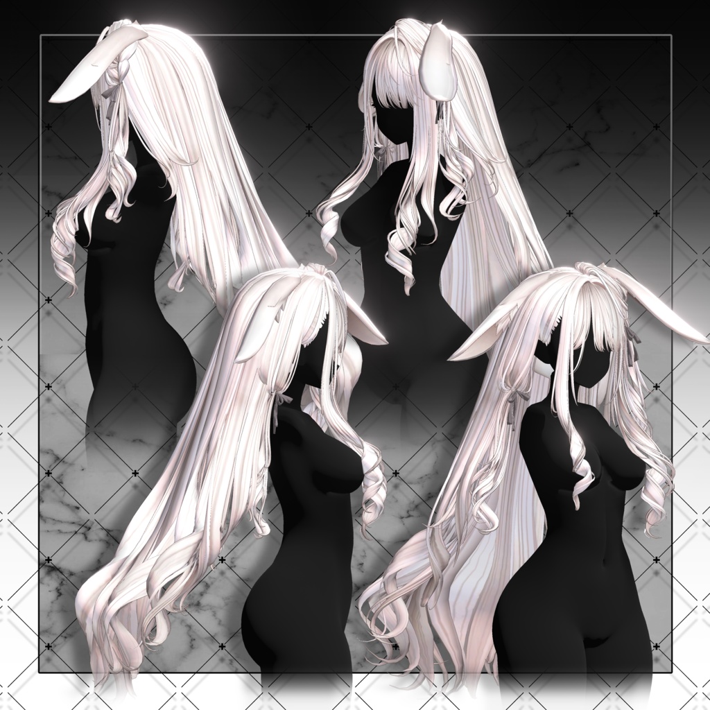 【VRC想定】Rabby Long Hair