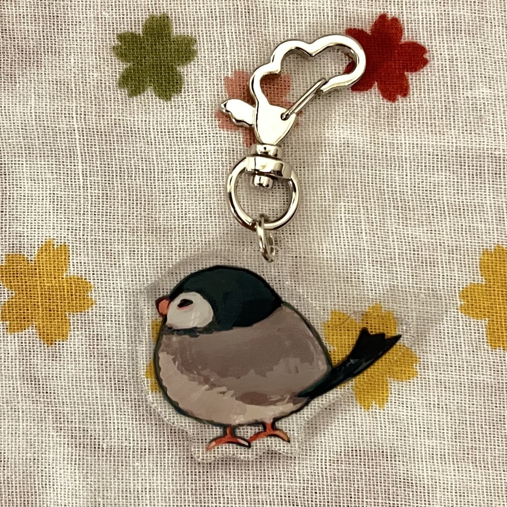 文鳥ちゃんアクリルキーホルダー(エンドチャーム)