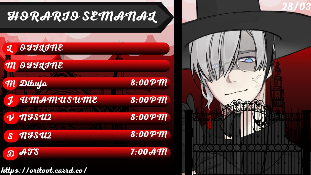 weekly demonic-style schedule