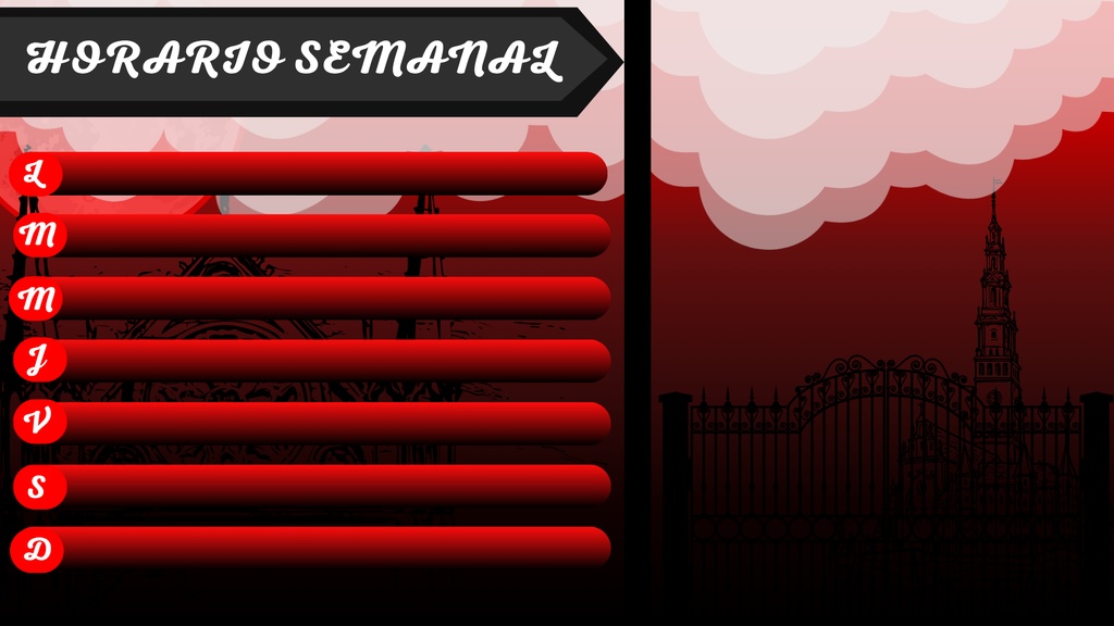 weekly demonic-style schedule