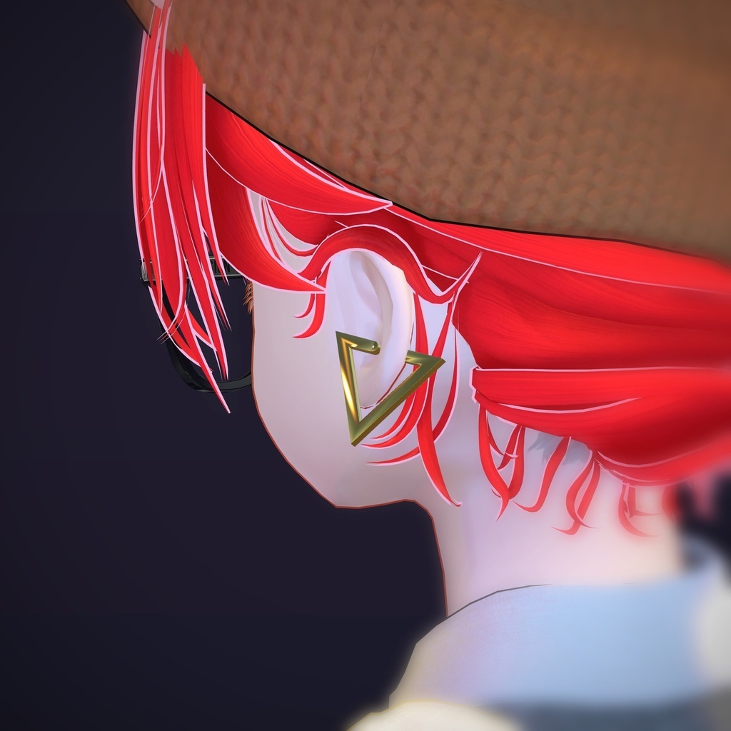 【VRChat向け】TriCuff ― トライアングル イヤーカフ(13色 / Modular Avatar対応)