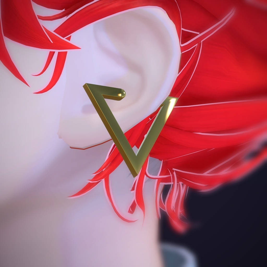 【VRChat向け】TriCuff ― トライアングル イヤーカフ(13色 / Modular Avatar対応)