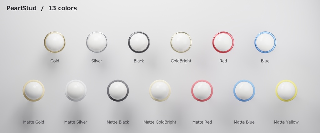【VRChat向け】パールスタッド ― Pearl Stud Earring(13色 / Modular Avatar対応)