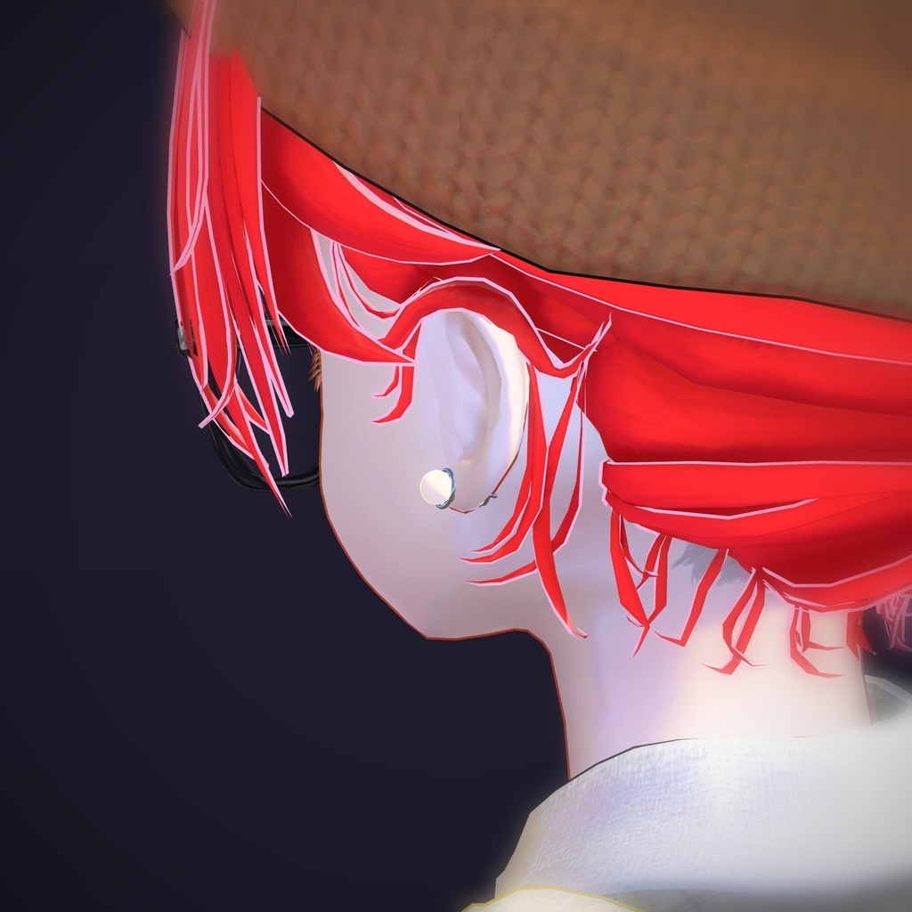 【VRChat向け】パールスタッド ― Pearl Stud Earring(13色 / Modular Avatar対応)