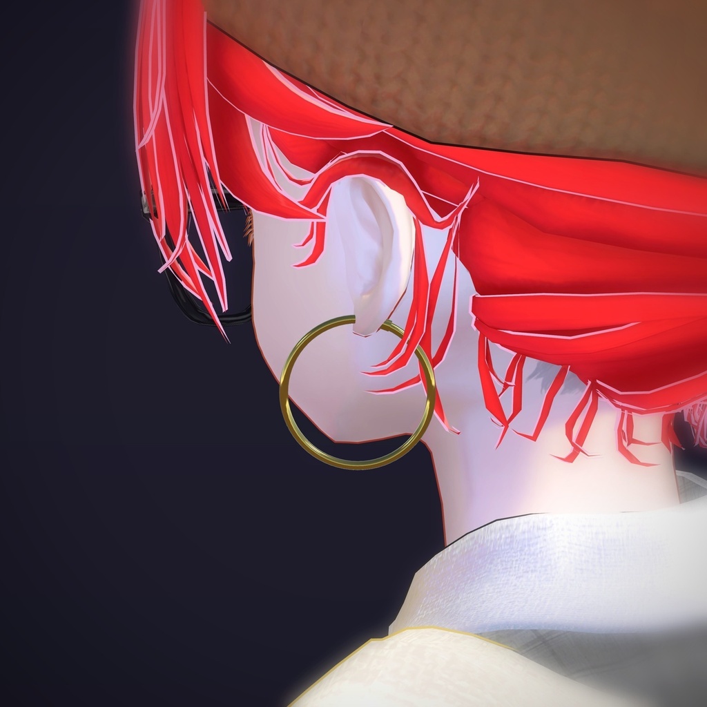 【VRChat向け】フープ 35mm ― Hoop Earring 35mm(13色 / Modular Avatar対応)