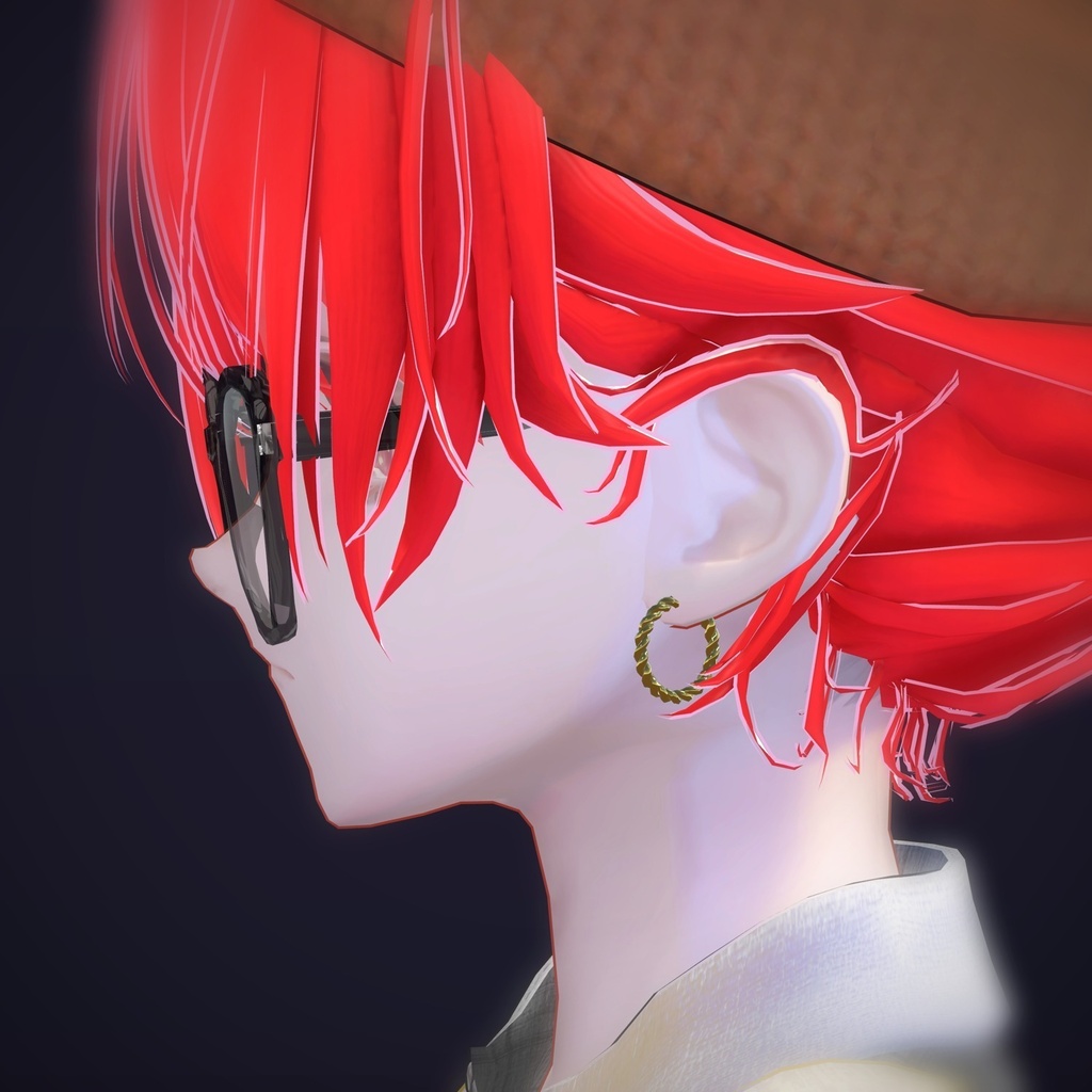 【VRChat向け】ツイストフープ ― Twist Hoop Earring(13色 / Modular Avatar対応)