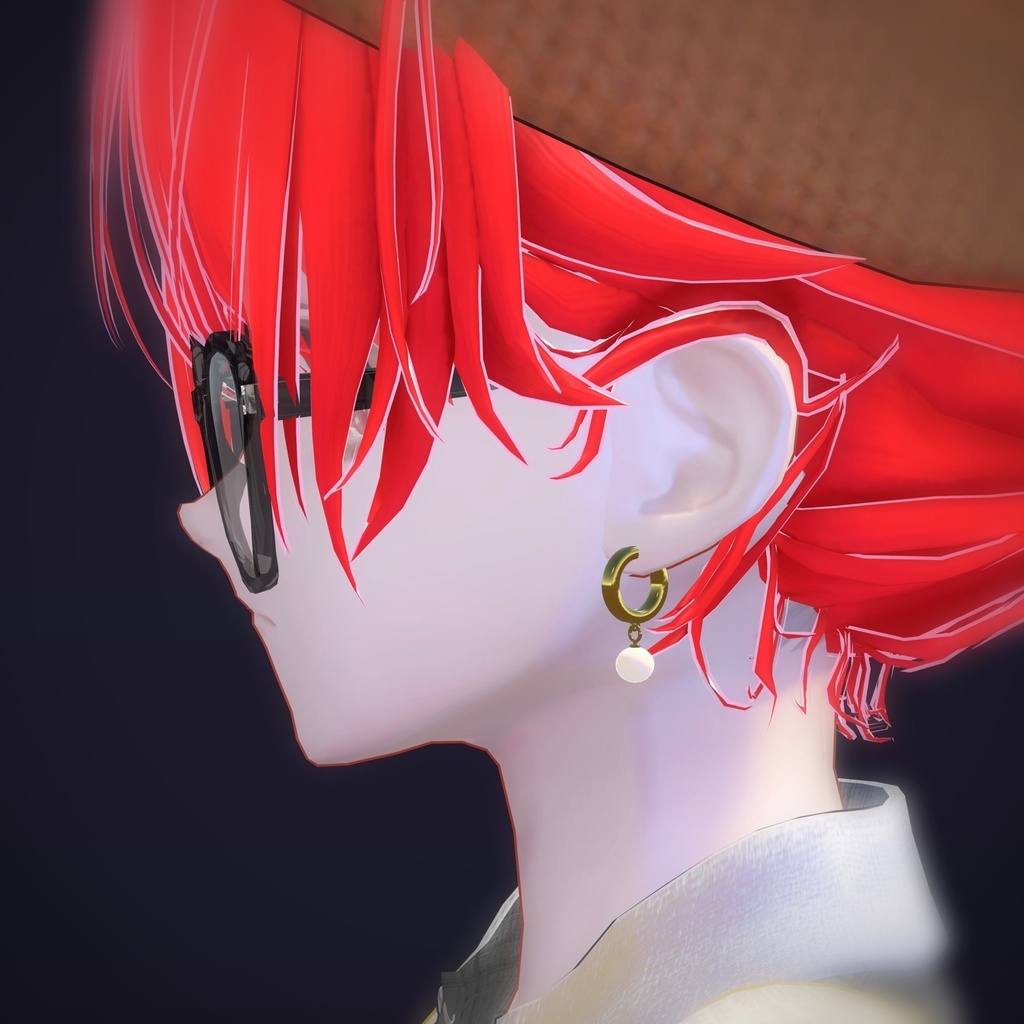 【VRChat向け】パール付きフギー ― Pearl Huggie Earring(13色 / Modular Avatar対応)