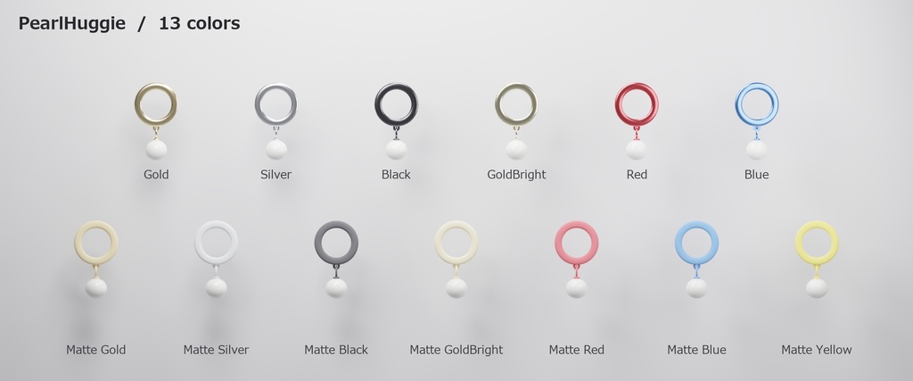 【VRChat向け】パール付きフギー ― Pearl Huggie Earring(13色 / Modular Avatar対応)