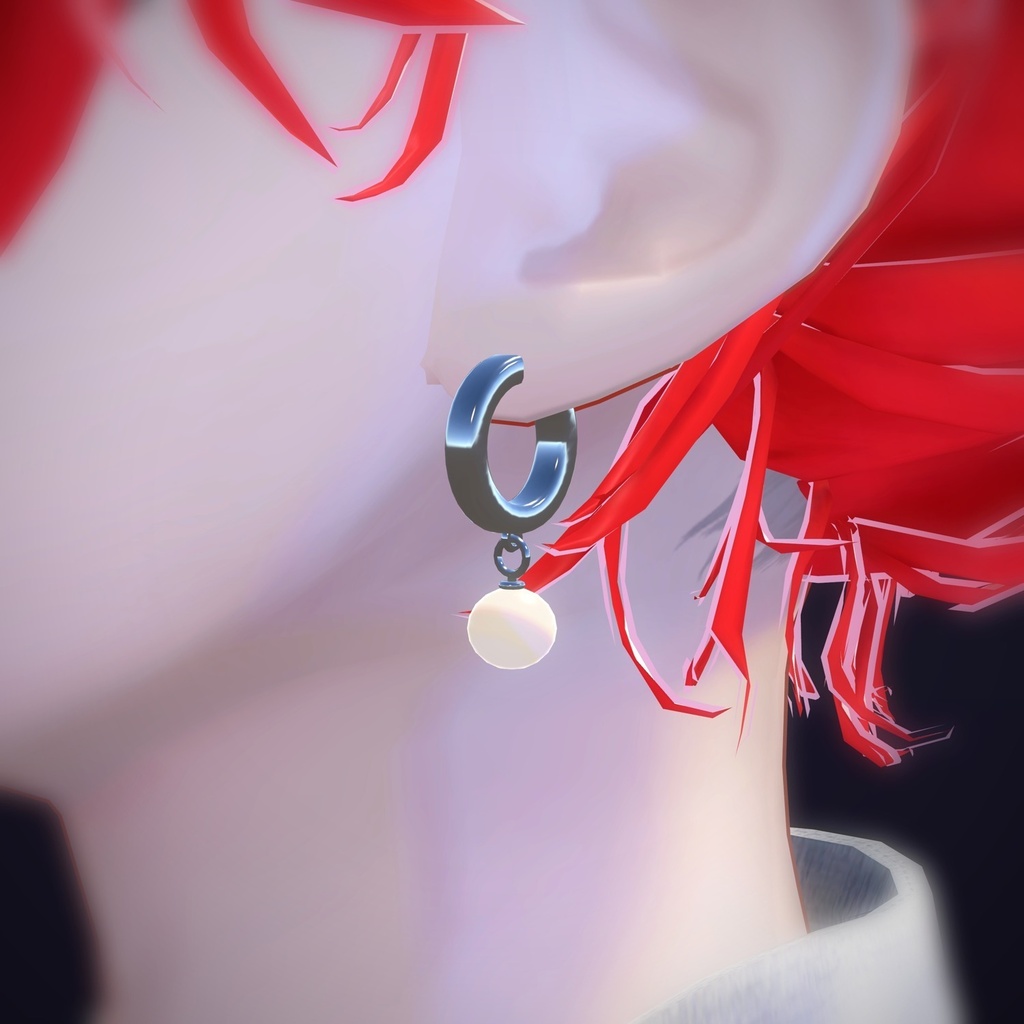【VRChat向け】パール付きフギー ― Pearl Huggie Earring(13色 / Modular Avatar対応)