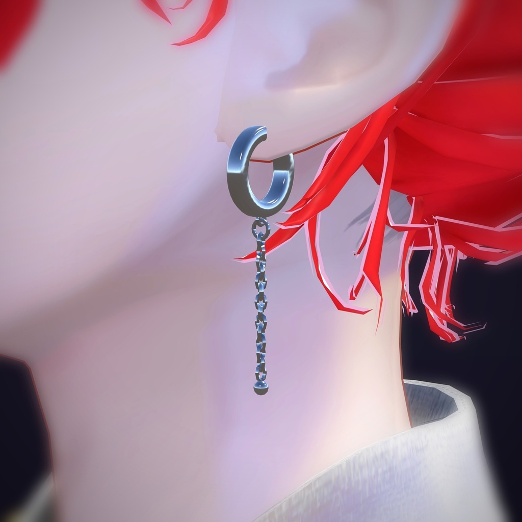 【VRChat向け】チェーン付きフギー ― Chain Huggie Earring(13色 / Modular Avatar対応)