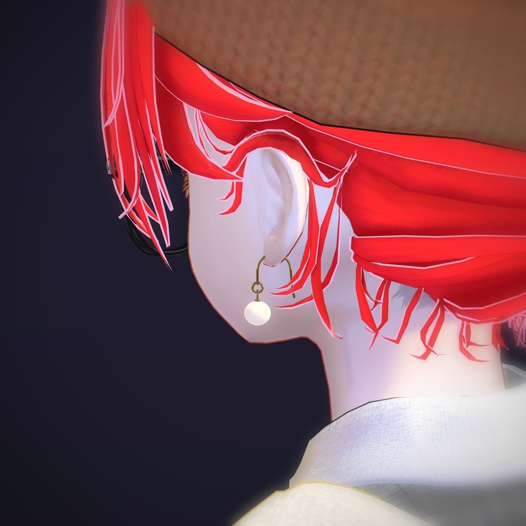 【VRChat向け】パールドロップ ― Pearl Drop Earring(13色 / Modular Avatar対応)