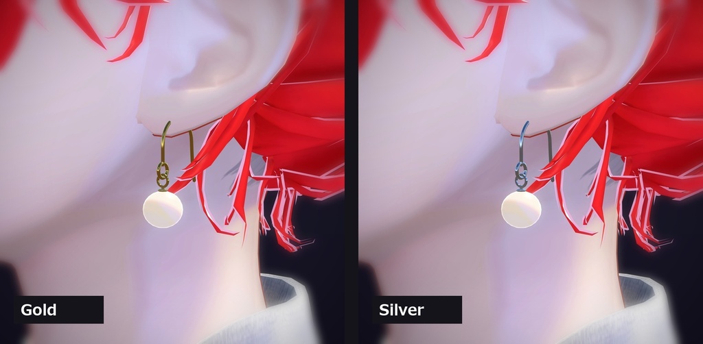 【VRChat向け】パールドロップ ― Pearl Drop Earring(13色 / Modular Avatar対応)