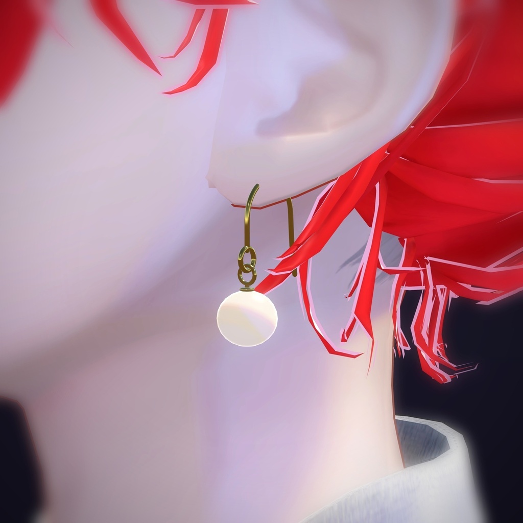 【VRChat向け】パールドロップ ― Pearl Drop Earring(13色 / Modular Avatar対応)