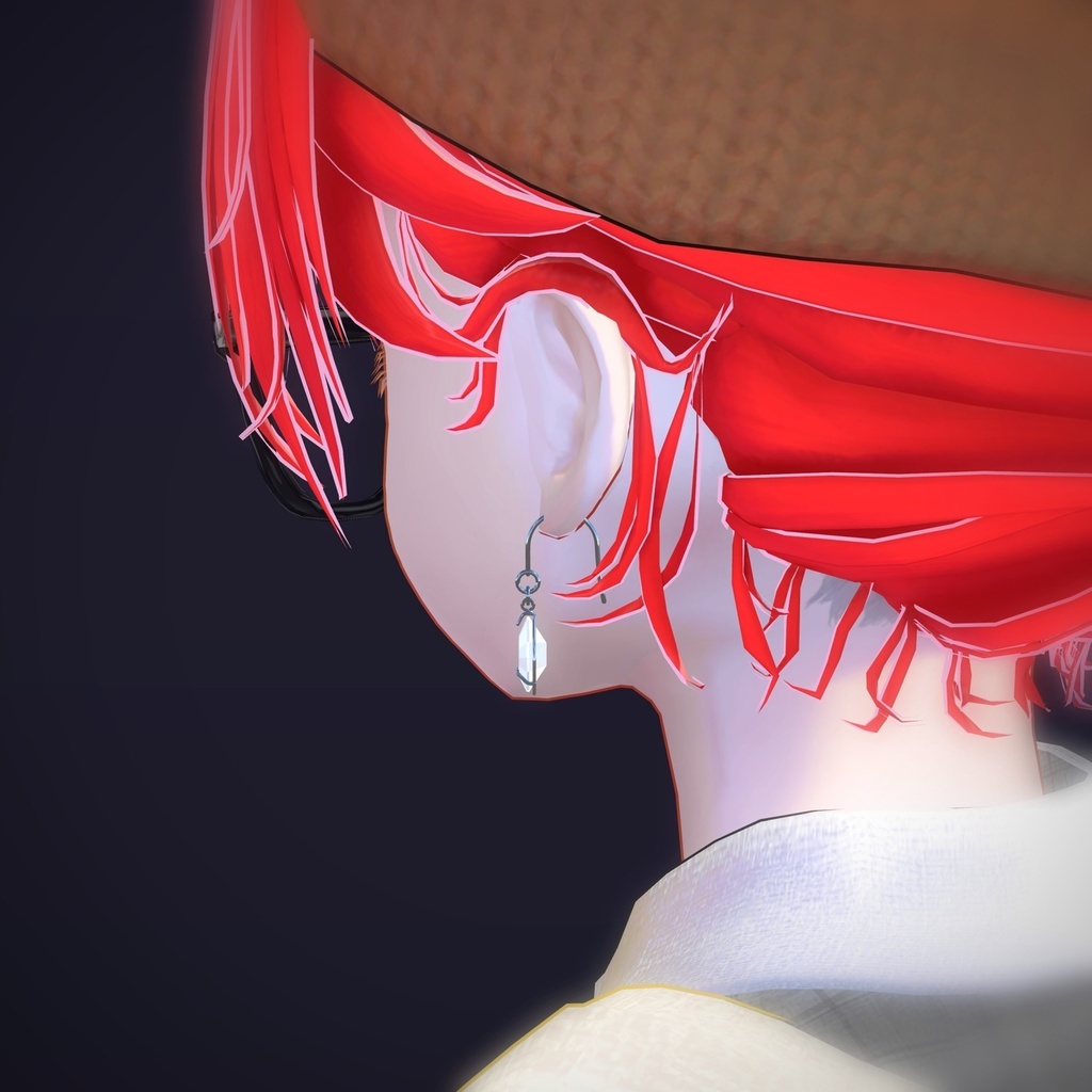 【VRChat向け】ティアドロップ ― Teardrop Stone Earring(13色 / Modular Avatar対応)