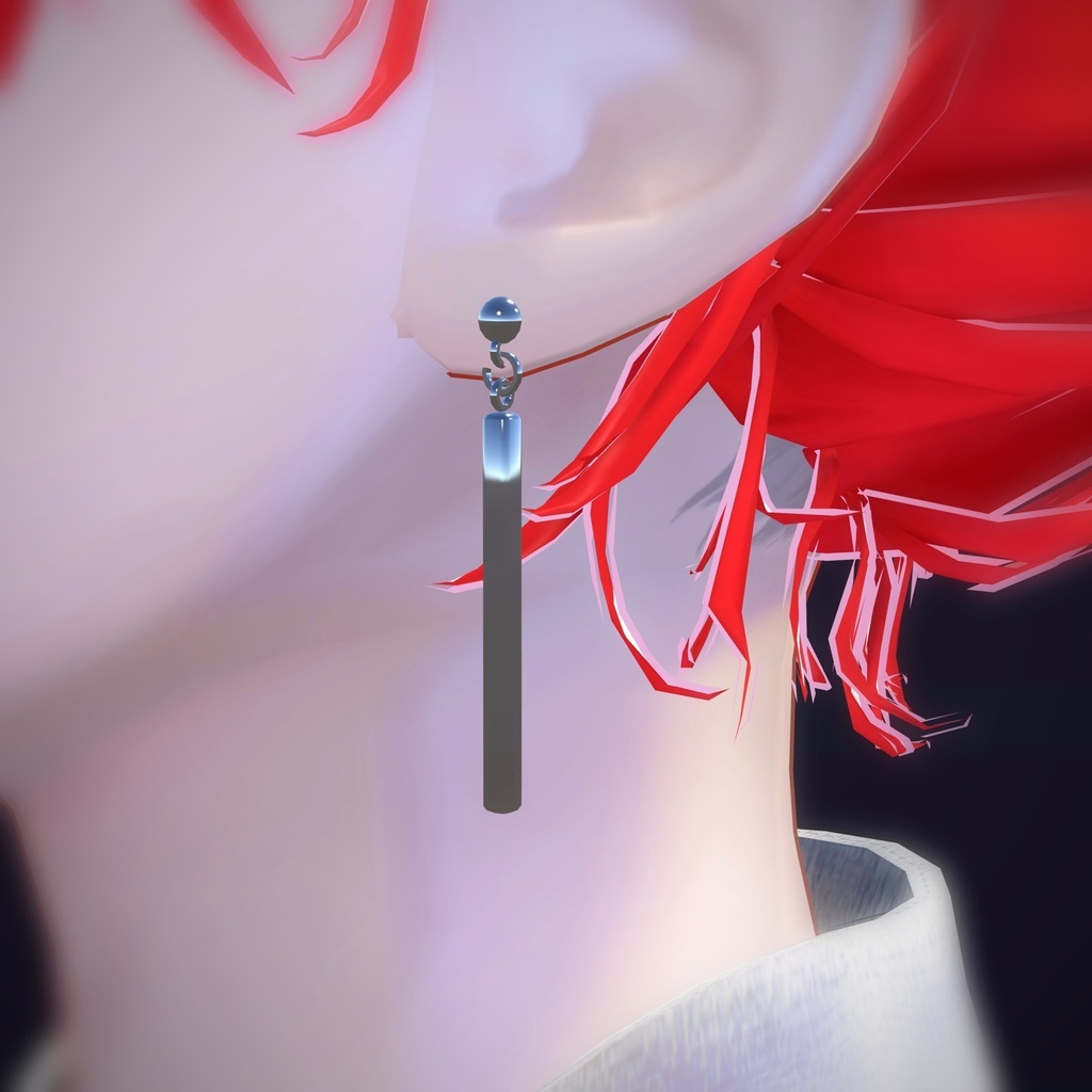 【VRChat向け】バードロップ ― Bar Drop Earring(13色 / Modular Avatar対応)