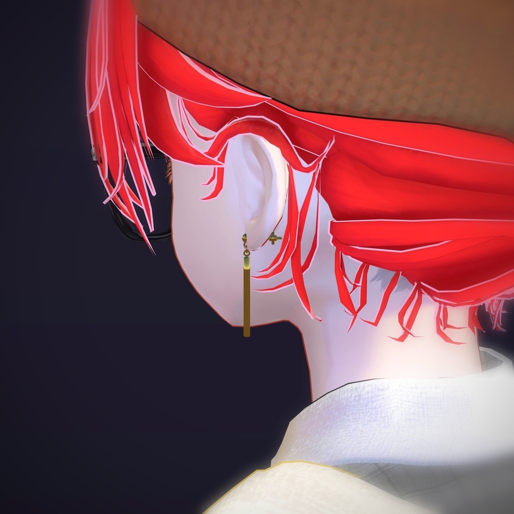 【VRChat向け】バードロップ ― Bar Drop Earring(13色 / Modular Avatar対応)