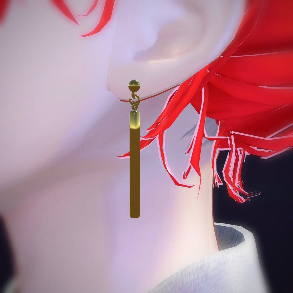 【VRChat向け】バードロップ ― Bar Drop Earring(13色 / Modular Avatar対応)