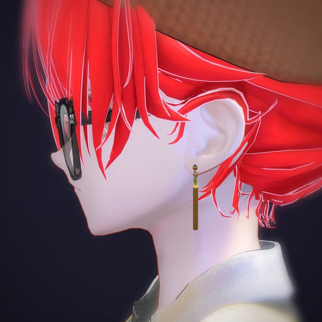 【VRChat向け】バードロップ ― Bar Drop Earring(13色 / Modular Avatar対応)