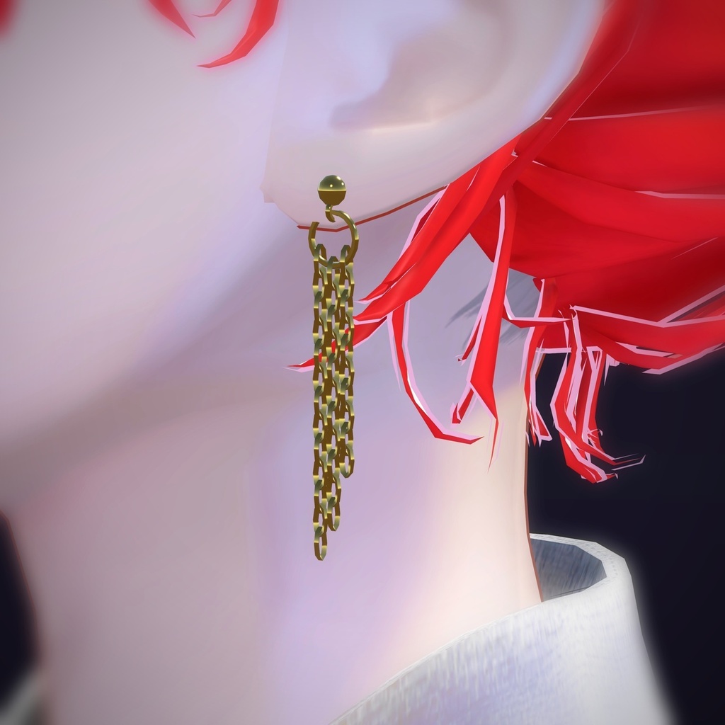 【VRChat向け】チェーンタッセル ― Chain Tassel Earring(13色 / Modular Avatar対応)