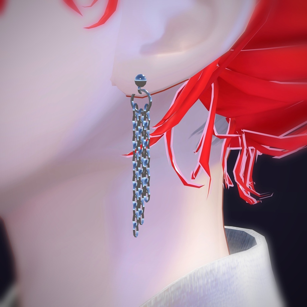 【VRChat向け】チェーンタッセル ― Chain Tassel Earring(13色 / Modular Avatar対応)