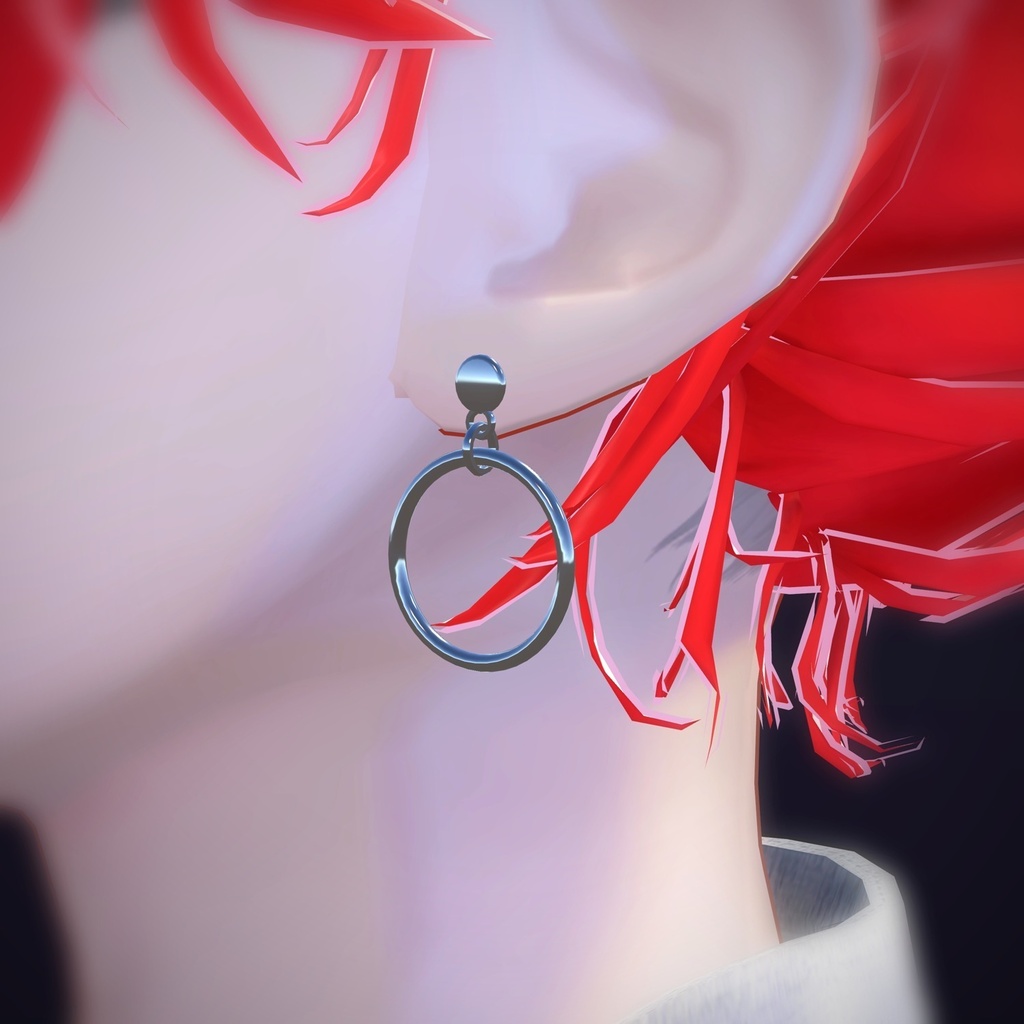 【VRChat向け】サークルドロップ ― Circle Drop Earring(13色 / Modular Avatar対応)