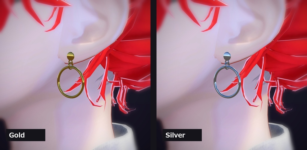 【VRChat向け】サークルドロップ ― Circle Drop Earring(13色 / Modular Avatar対応)
